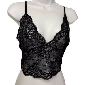 Plus Size Black Lace Bralette with Adjustable Straps - Size 1X